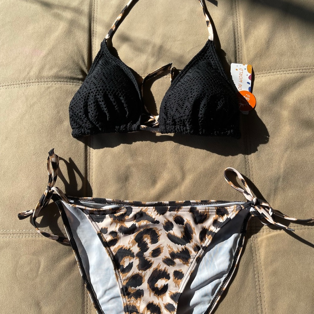 NWT leopard 2 piece bikini